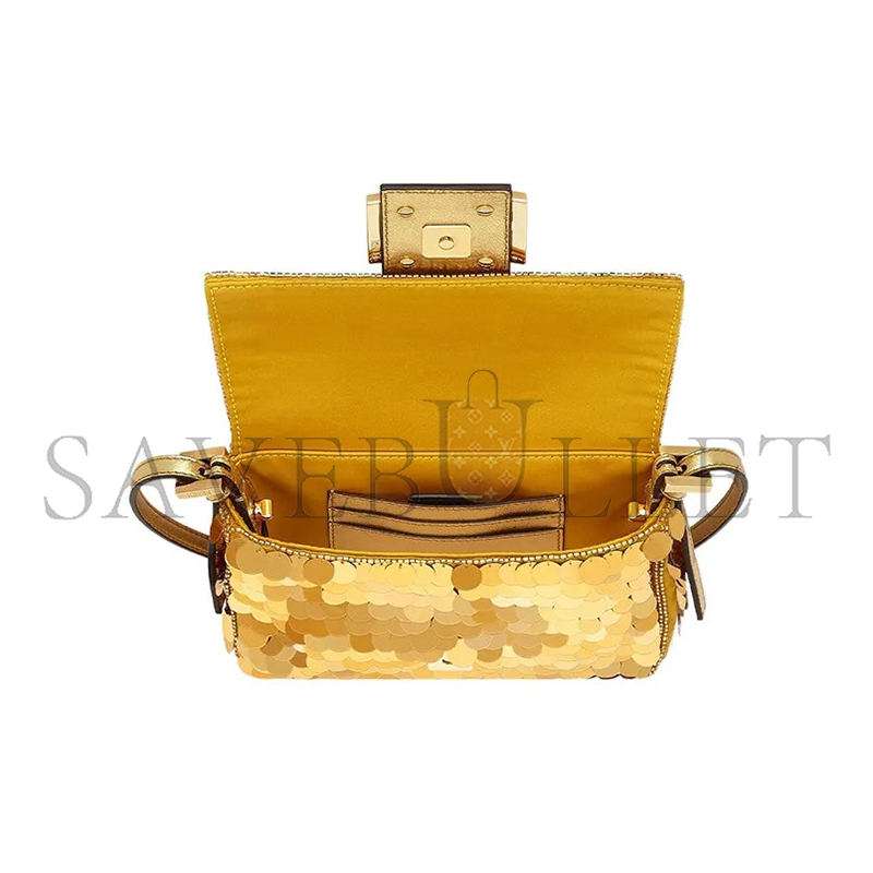FENDI MINI SEQUIN BAGUETTE SHOULDER BAG 8BS049AISLF0MVW (19*11*6cm)